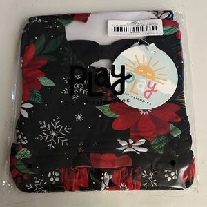 Little Sleepies Festive Floral skater dress 3T holiday blooms with bow back